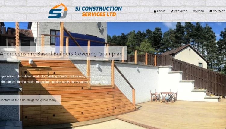  SJ Construction Services website, Alford, Aberdeenshire